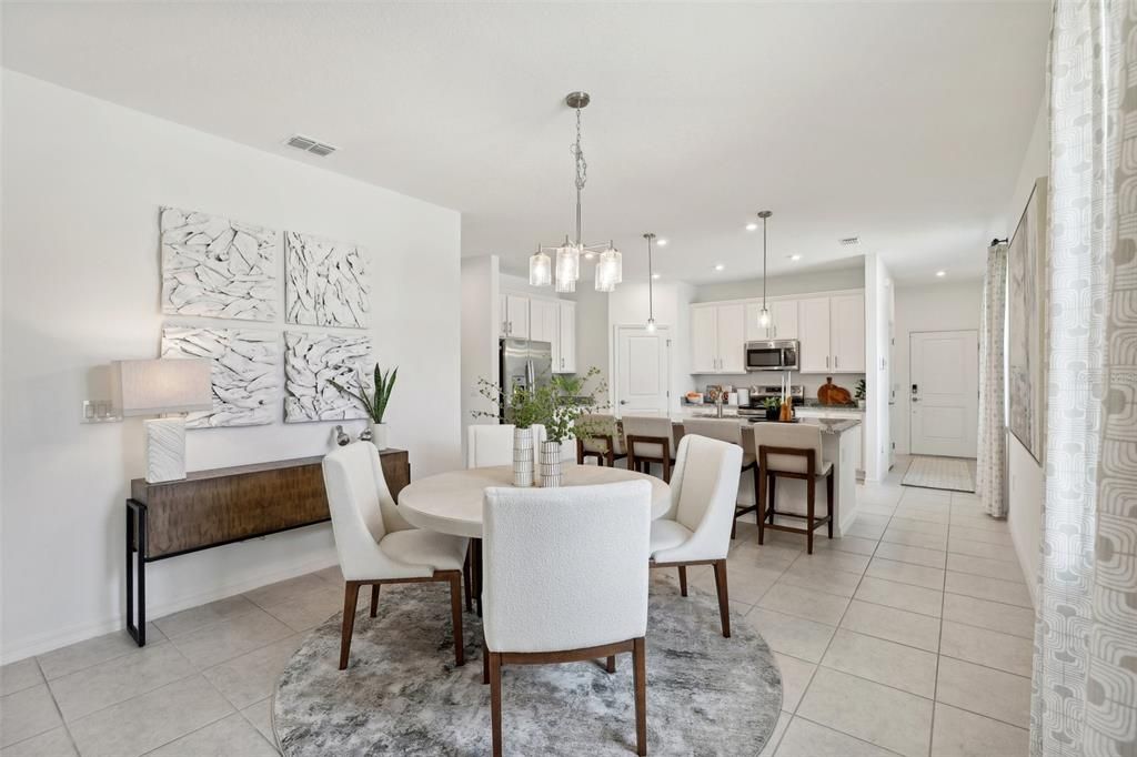 Dining room, Interior, Kitchen, Pendant Lights, Recessed Lighting, Stainless Steel Appliances