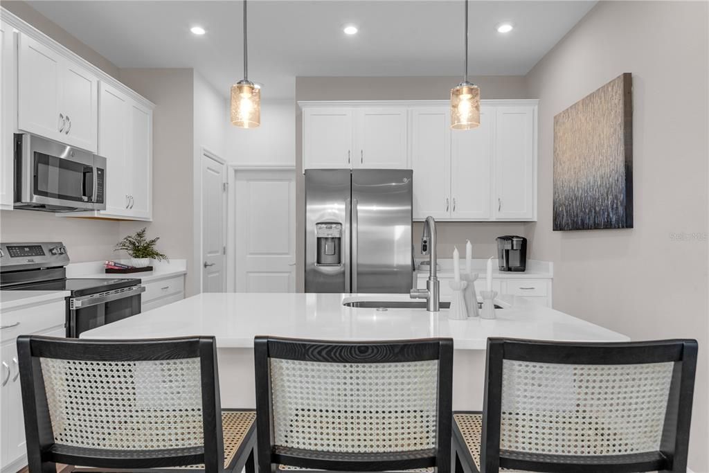 Interior, Kitchen, Pendant Lights, Recessed Lighting, Stainless Steel Appliances