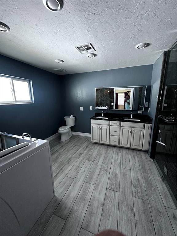 Bathroom, Interior, Recessed Lighting, Wood Texture Flooring