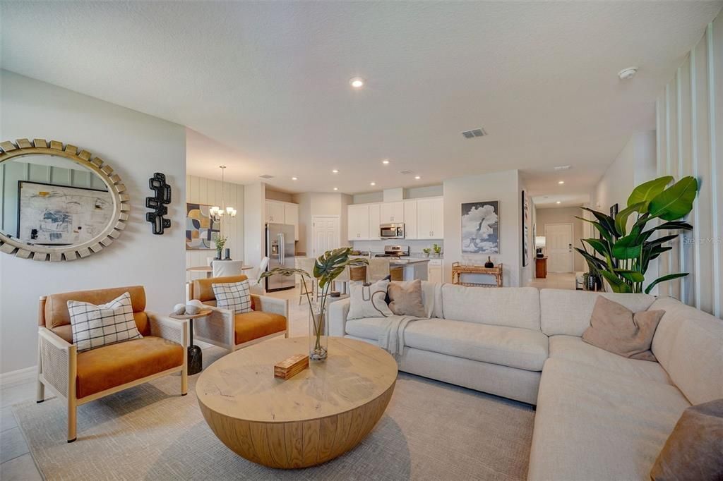 Dining room, Interior, Kitchen, Living room, Pendant Lights, Recessed Lighting