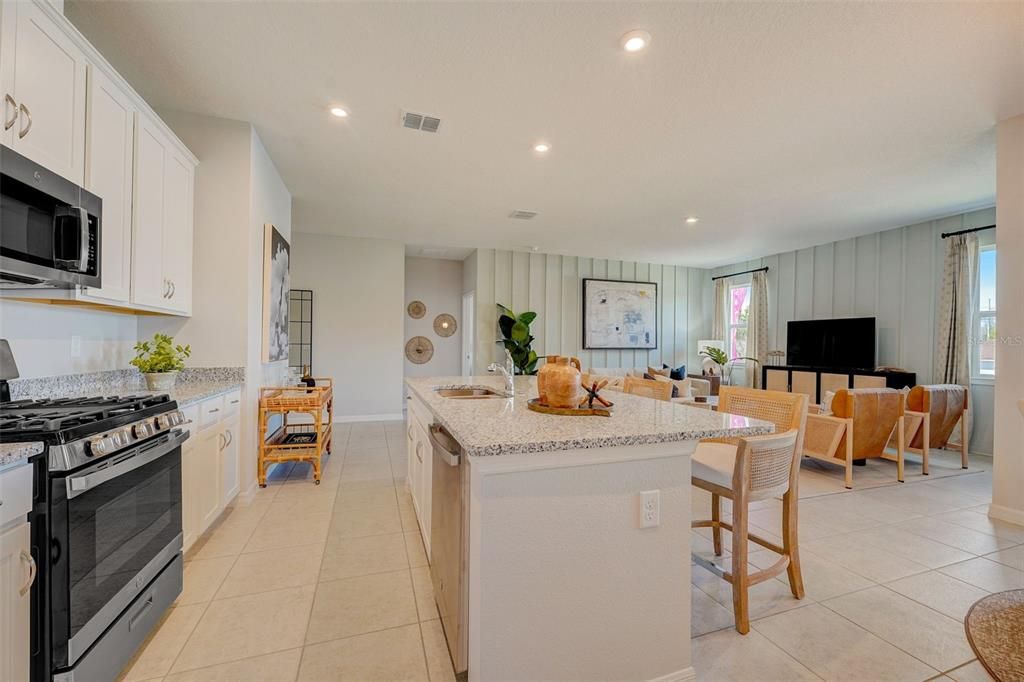 Interior, Kitchen, Living room, Recessed Lighting