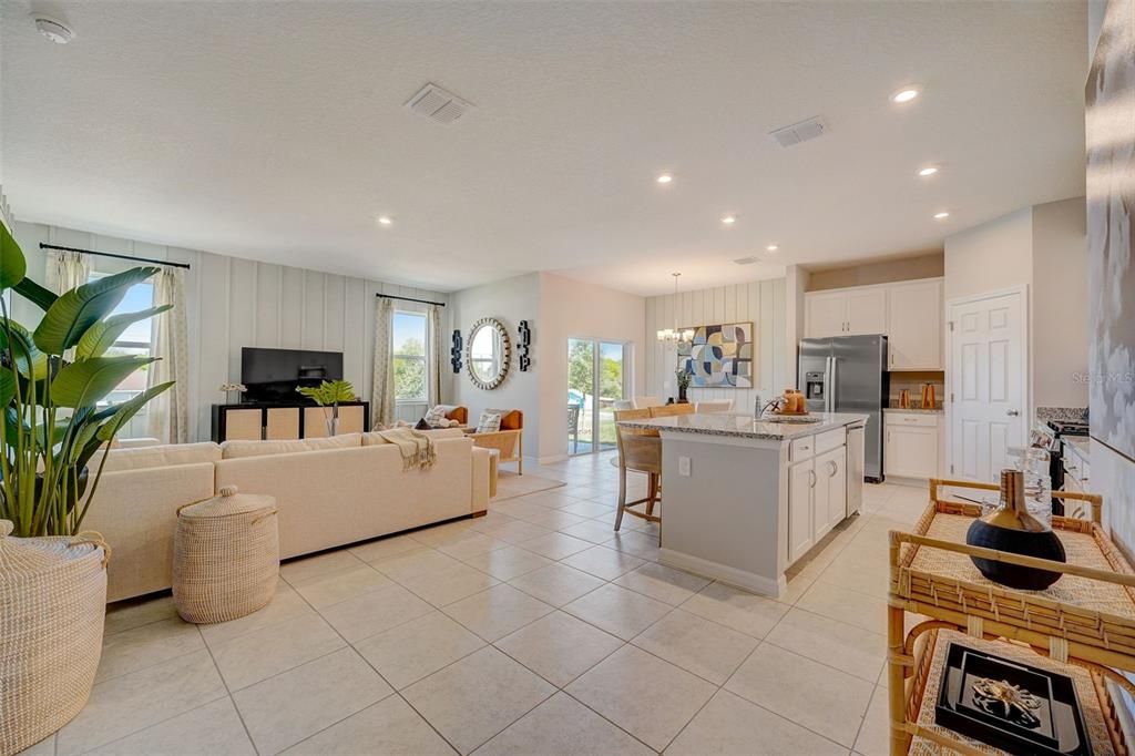 Dining room, Interior, Kitchen, Living room, Pendant Lights, Recessed Lighting