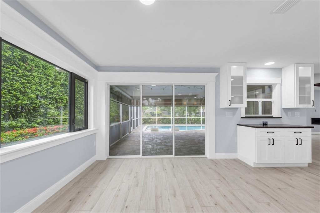 Interior, Kitchen, Recessed Lighting, Wood Texture Flooring