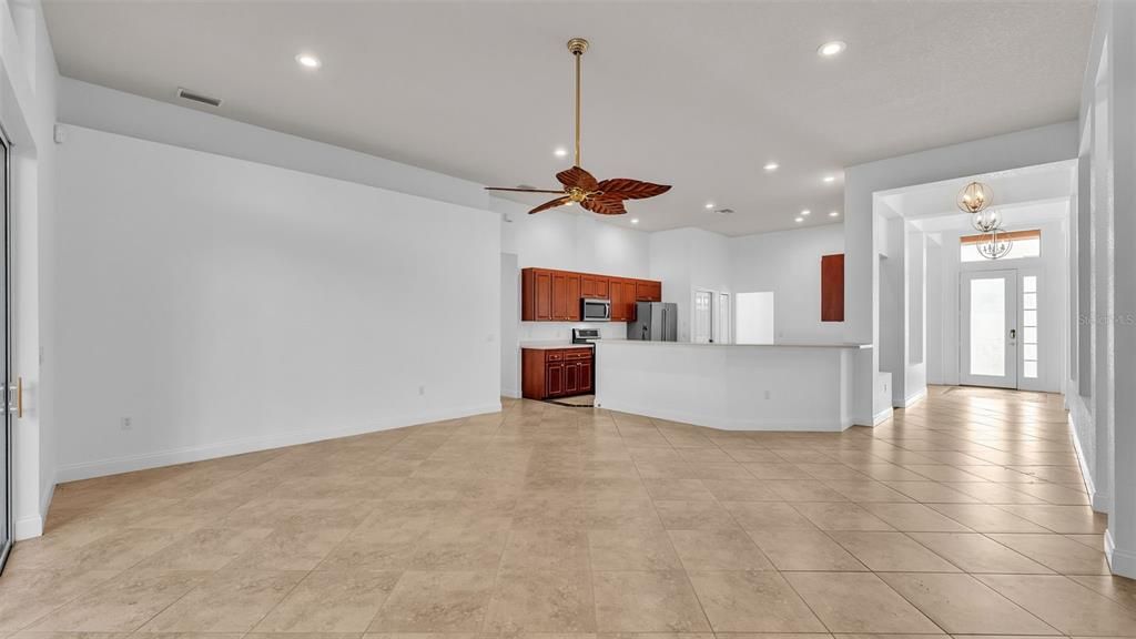 Empty room, Interior, Kitchen, Recessed Lighting