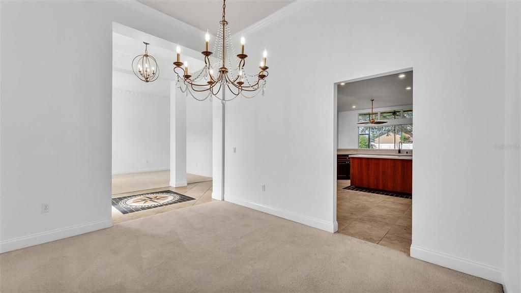 Chandelier, Empty room, Interior, Recessed Lighting