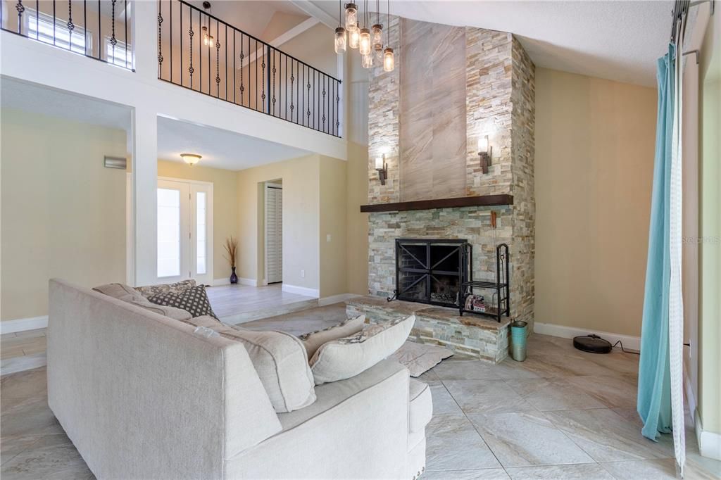 Fireplace, Interior, Pendant Lights