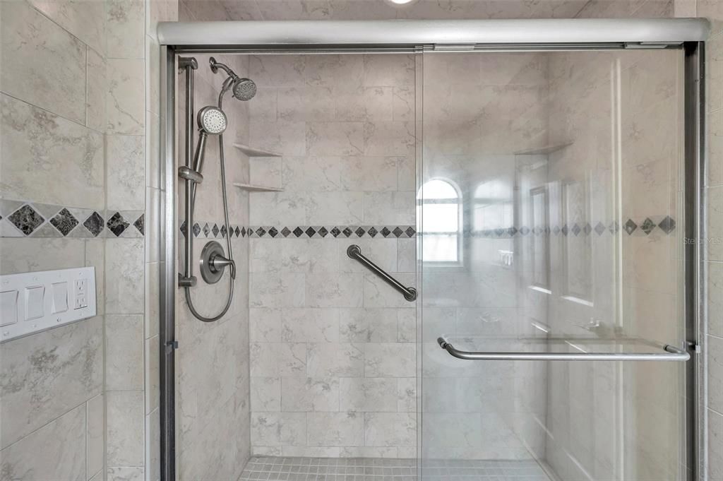 Bathroom, Glass Shower, Interior, Marble Walls