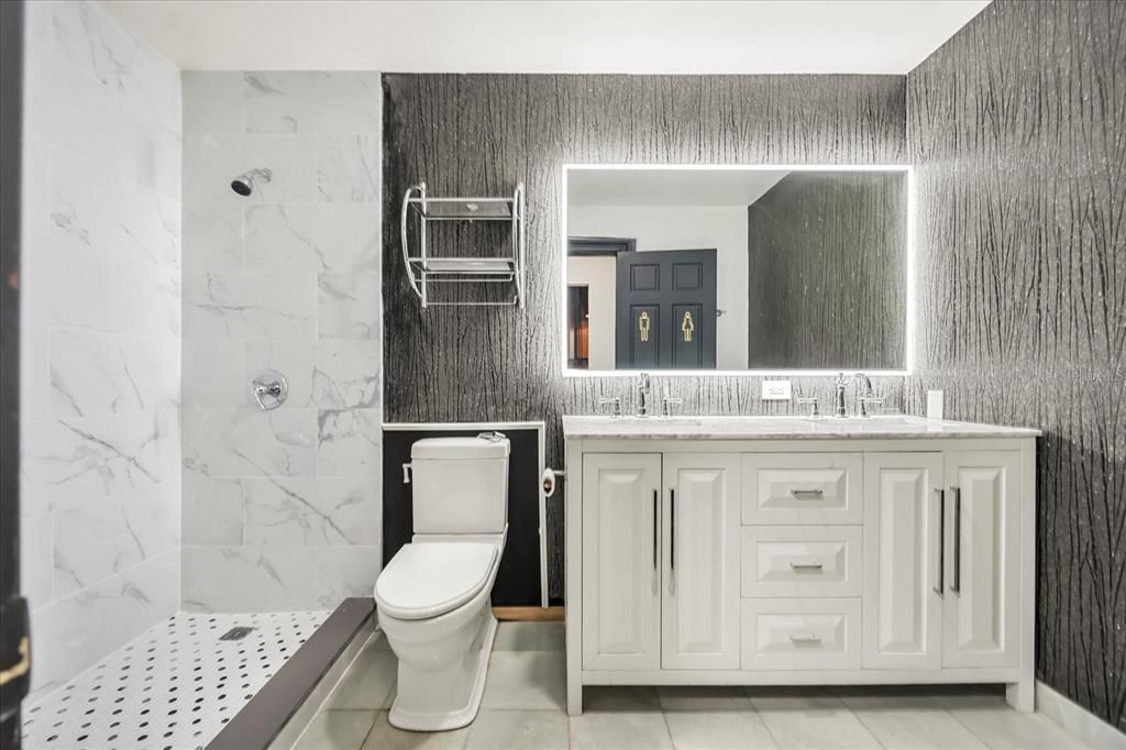 Bathroom, Interior, Marble Walls