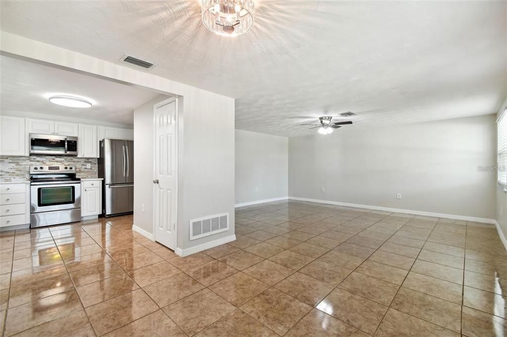 Empty room, Interior, Kitchen, Stainless Steel Appliances