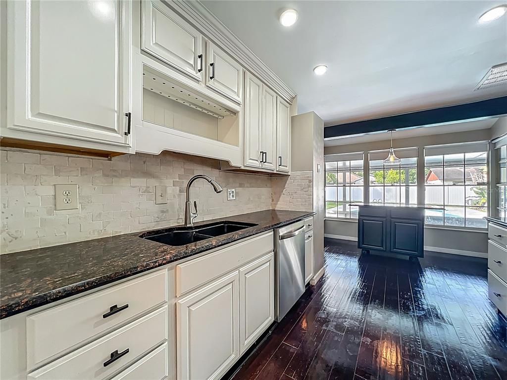 Interior, Kitchen, Recessed Lighting, Wood Texture Flooring