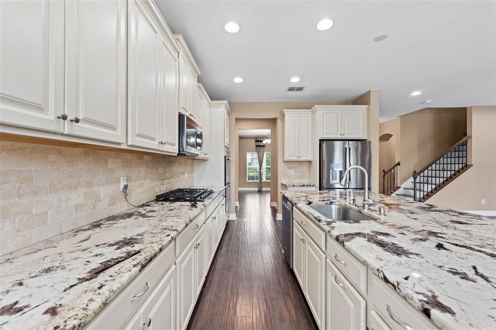 Interior, Kitchen, Recessed Lighting, Wood Texture Flooring