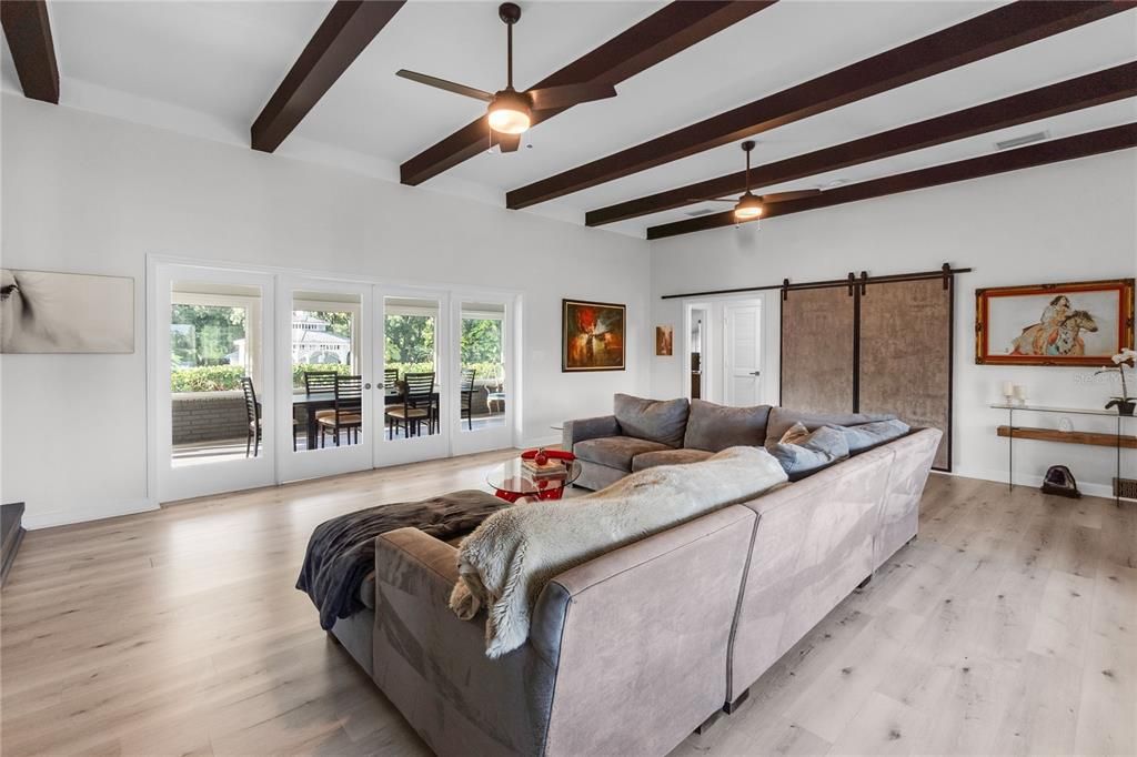 Interior, Living room, Wooden Beams, Wood Texture Flooring