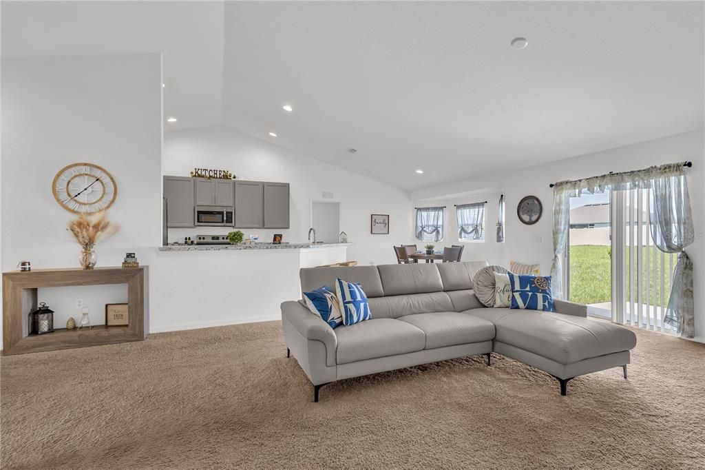 Dining room, Interior, Kitchen, Living room, Recessed Lighting
