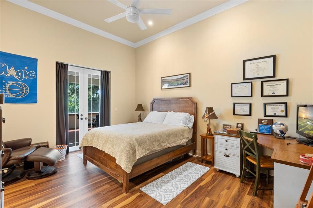 Bedroom, Home Office, Interior, Recessed Lighting, Wood Texture Flooring