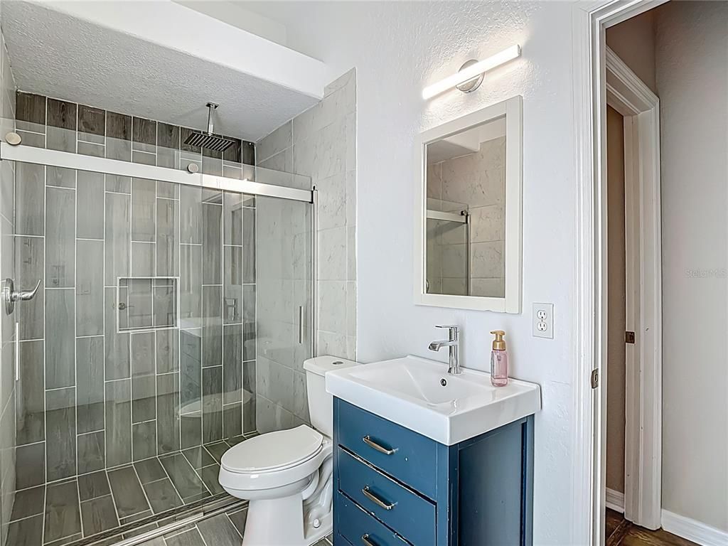 Bathroom, Glass Shower, Interior, Marble Walls