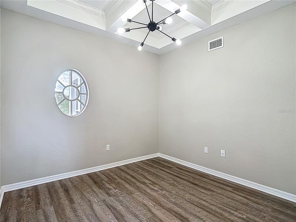 Empty room, Interior, Pendant Lights, Wood Texture Flooring