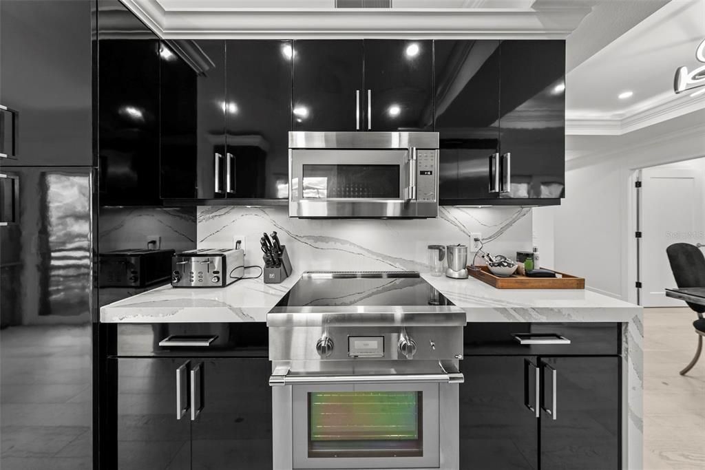 Interior, Kitchen, Marble, Recessed Lighting, Stainless Steel Appliances