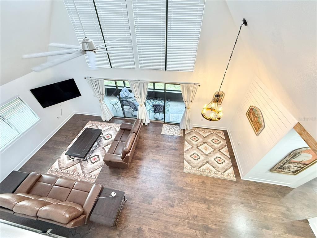 Interior, Living room, Pendant Lights, Wood Texture Flooring