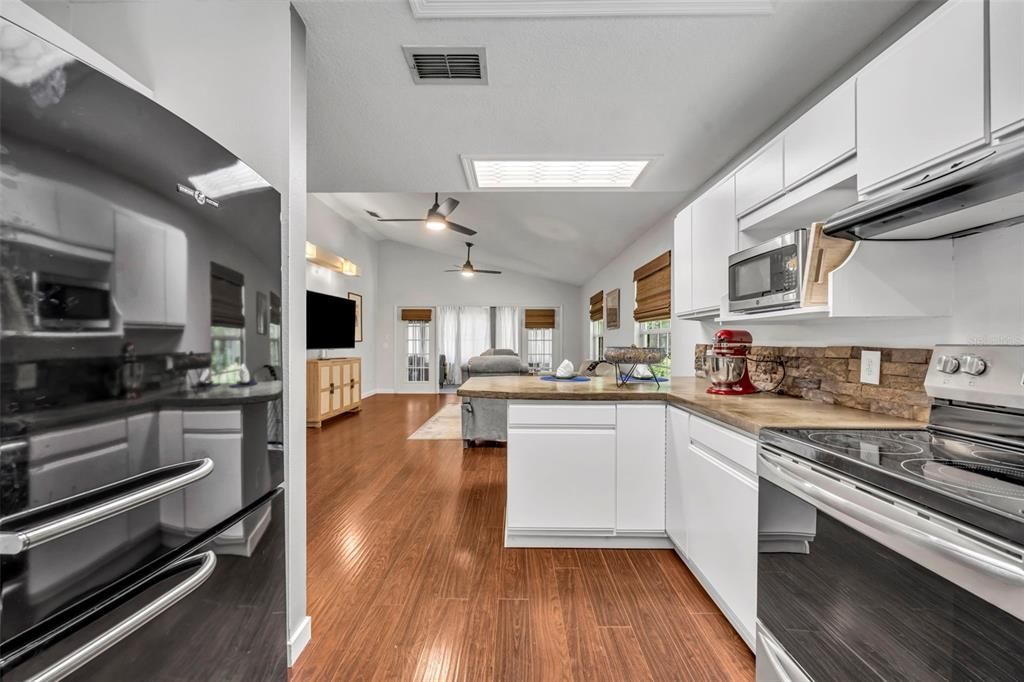 Interior, Kitchen, Wood Texture Flooring