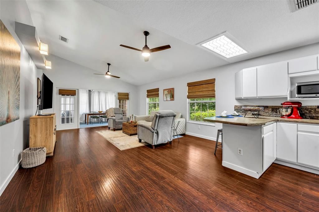 Interior, Kitchen, Living room, Wood Texture Flooring