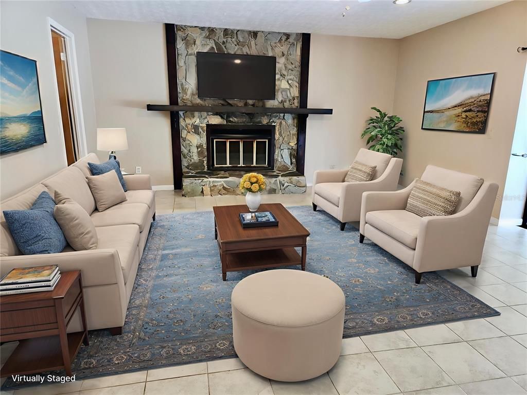 Fireplace, Interior, Living room, Recessed Lighting