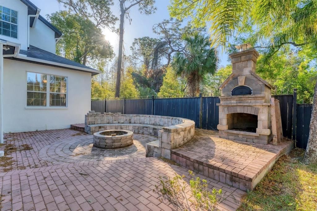 Backyard, Exterior, Fireplace