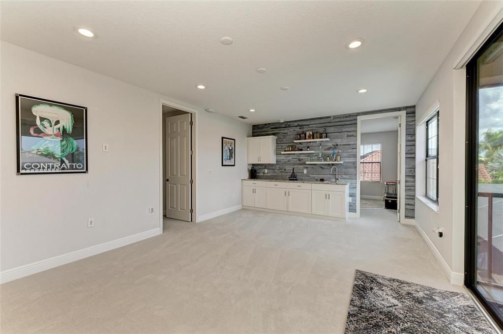Empty room, Interior, Kitchen, Recessed Lighting, Wooden Walls