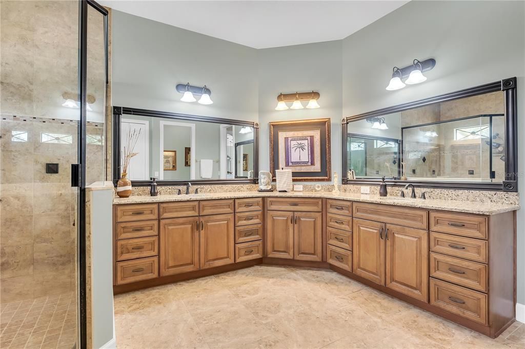 Bathroom, Dual Sink Vanities, Glass Shower, Interior