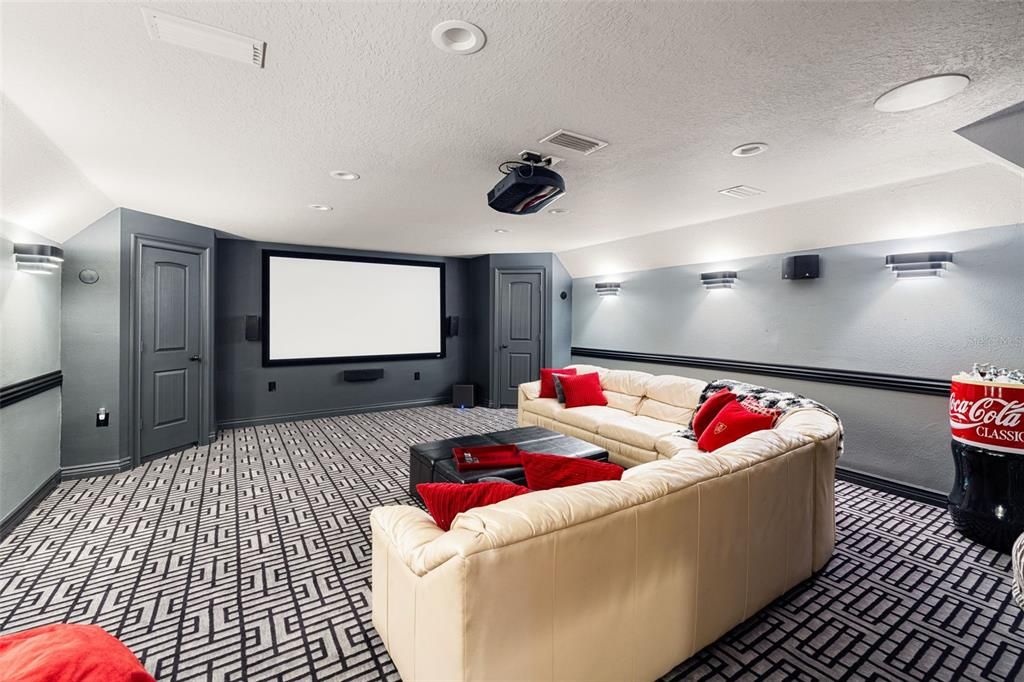 Interior, Projection Screen, Recessed Lighting, Theatre Room