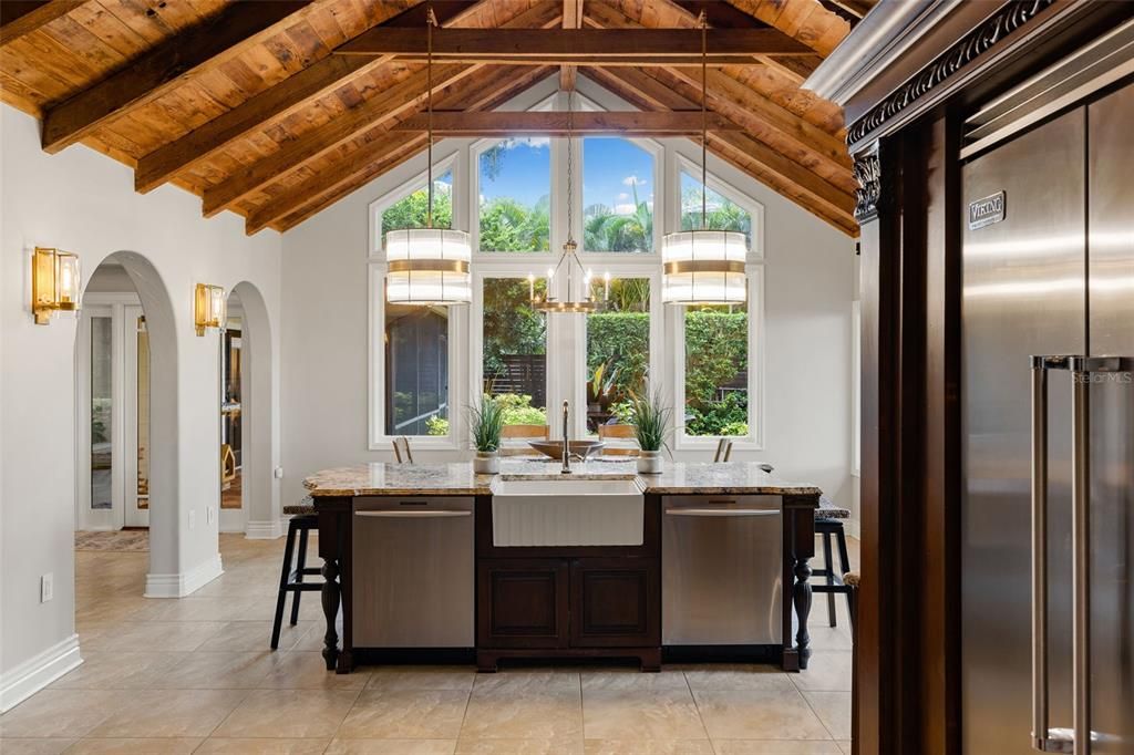 Interior, Kitchen, Stainless Steel Appliances, Wooden Beams, Wooden Ceilings