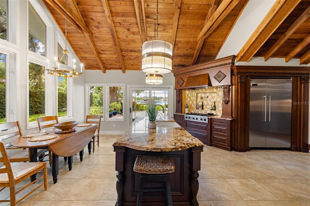 Dining room, Interior, Kitchen, Pendant Lights, Wooden Beams, Wooden Ceilings