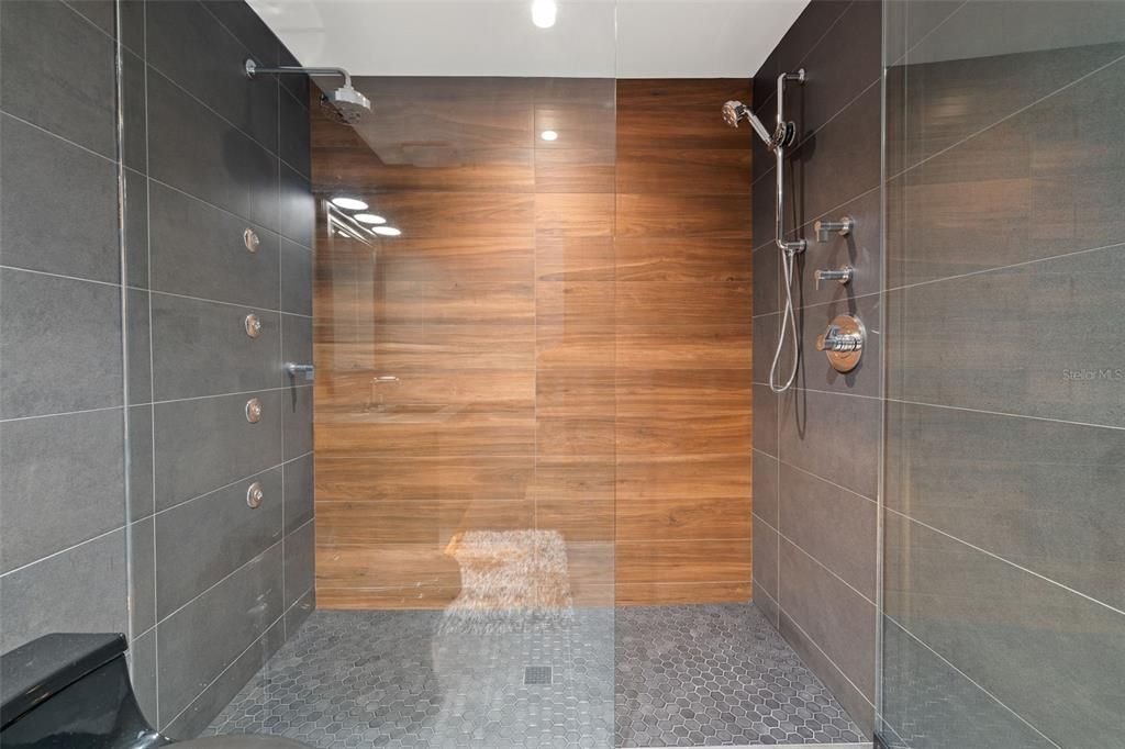 Bathroom, Interior, Recessed Lighting, Wooden Walls