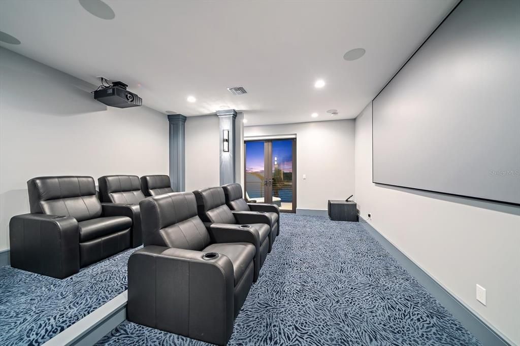 Home Theatre Room, Interior, Projection Screen, Recessed Lighting, Theatre Room