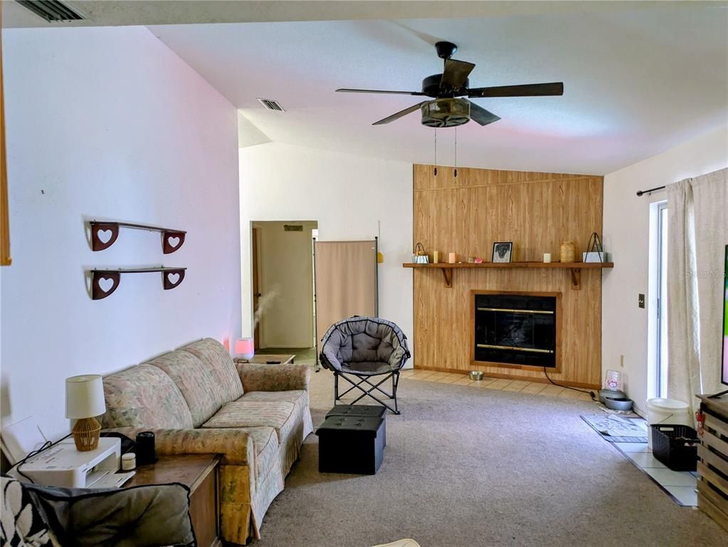 Fireplace, Interior, Living room, Wooden Walls