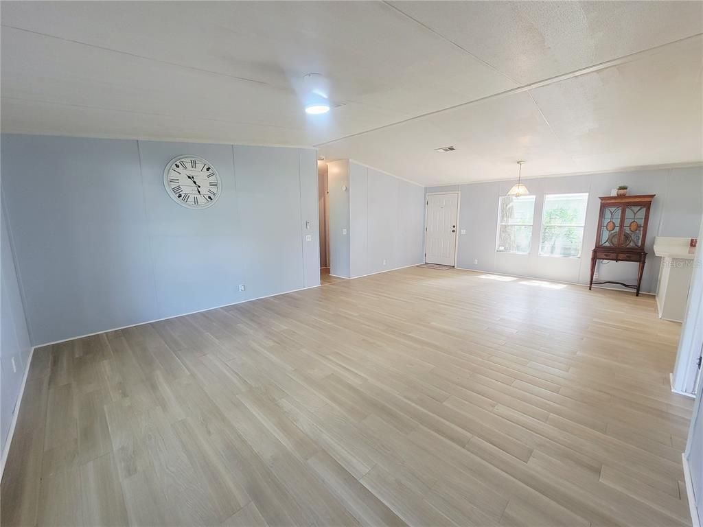 Empty room, Interior, Pendant Lights, Wood Texture Flooring