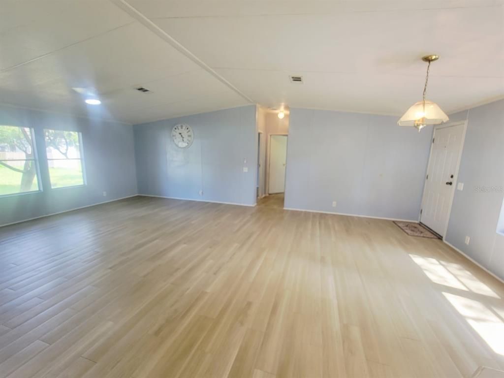 Empty room, Interior, Pendant Lights, Wood Texture Flooring