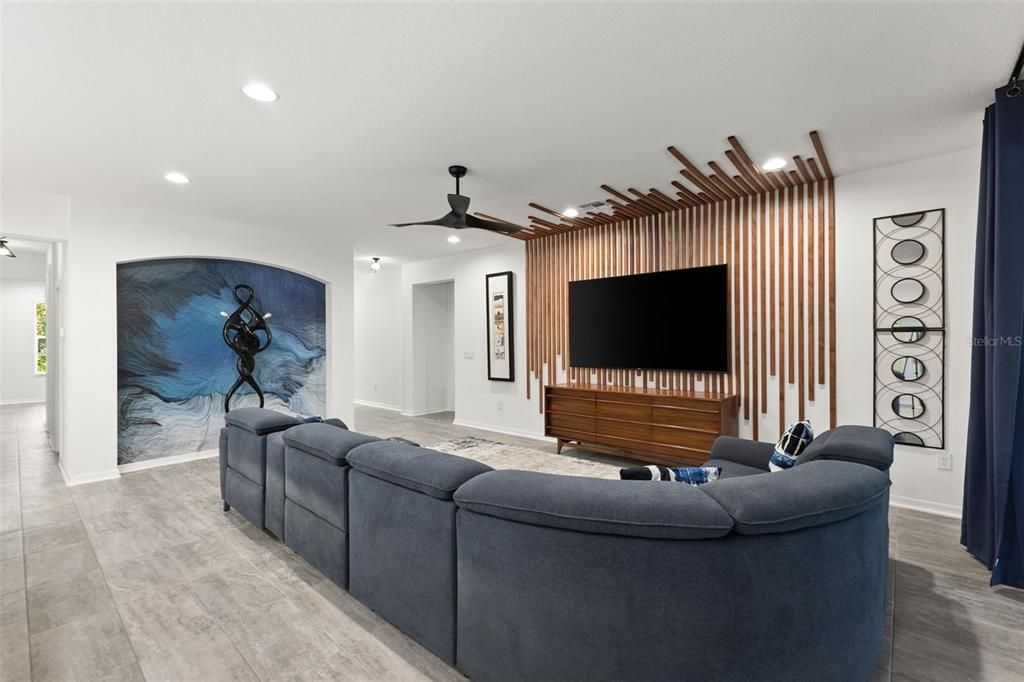 Interior, Living room, Recessed Lighting