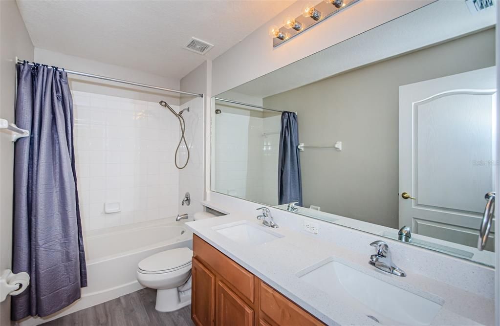 Bathroom, Dual Sink Vanities, Interior, Wood Texture Flooring