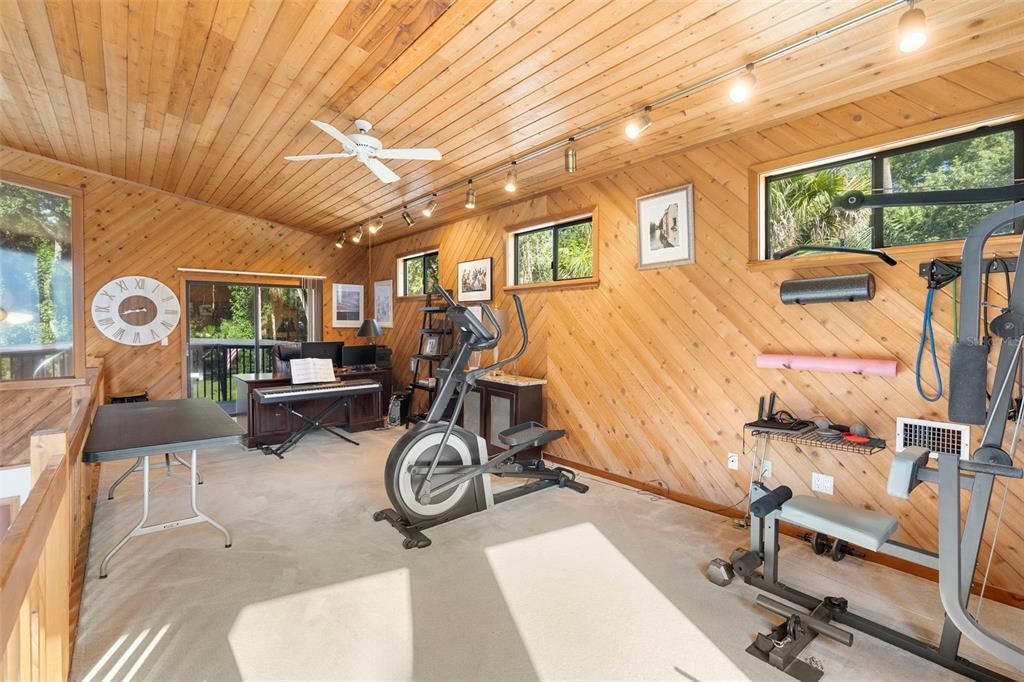 Fitness Equipment, Interior, Wooden Ceilings, Wooden Walls