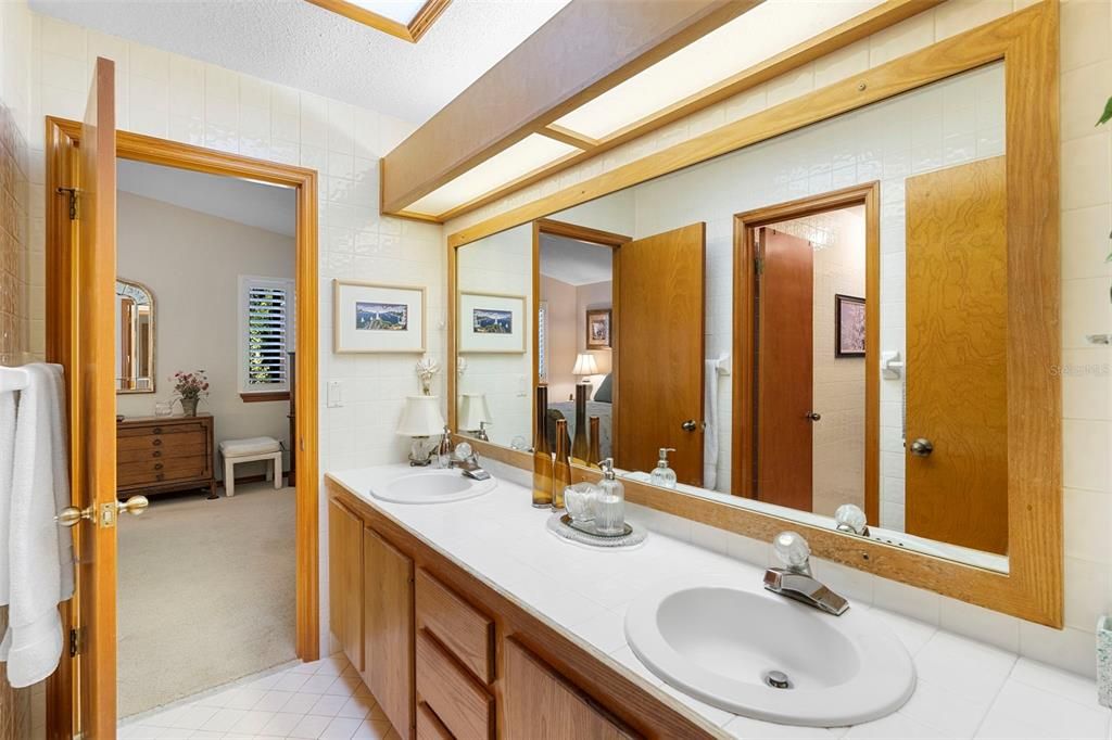 Bathroom, Dual Sink Vanities, Interior, Tile Countertops