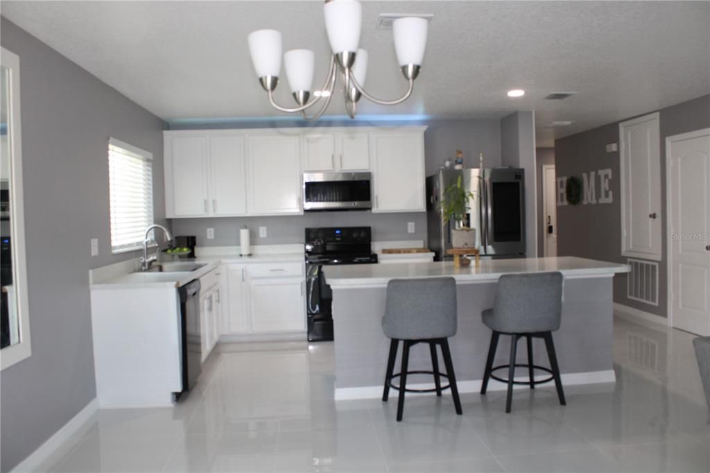 Chandelier, Interior, Kitchen, Recessed Lighting