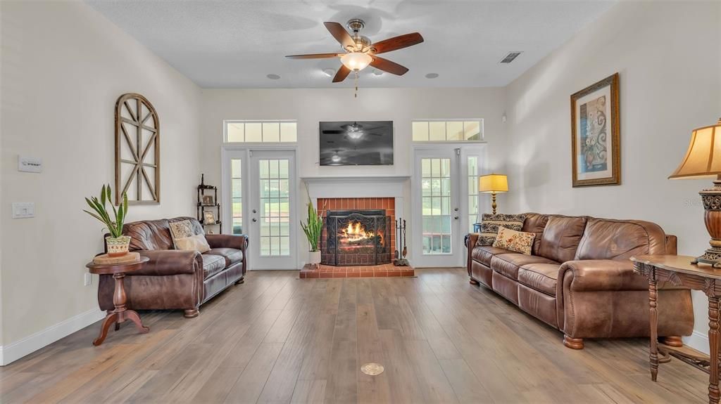 Fireplace, Interior, Living room, Wood Texture Flooring