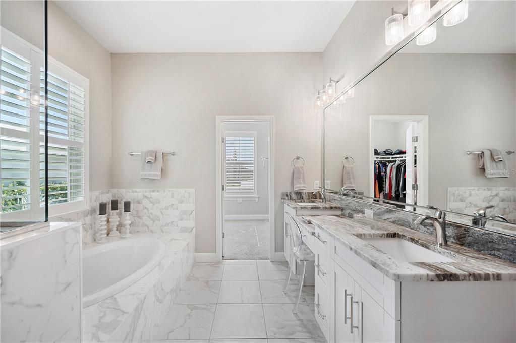 Bathroom, Dual Sink Vanities, Interior, Marble