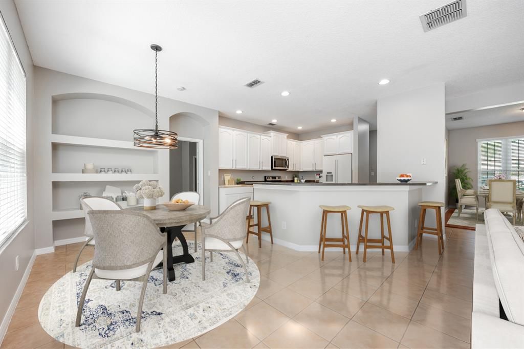 Dining room, Interior, Kitchen, Pendant Lights, Recessed Lighting