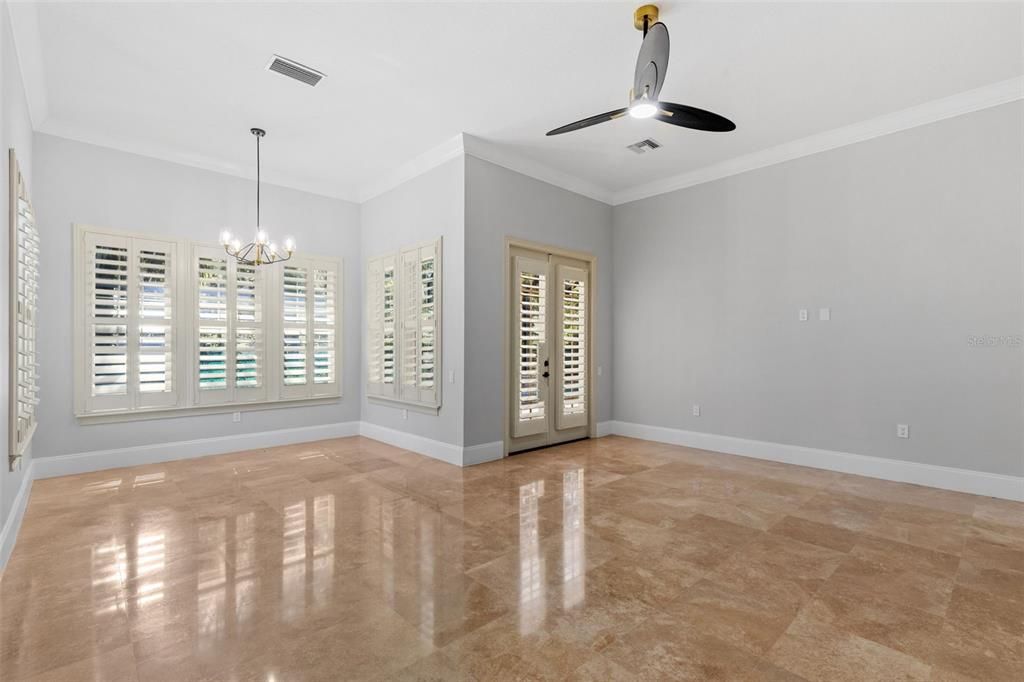 Chandelier, Empty room, Interior