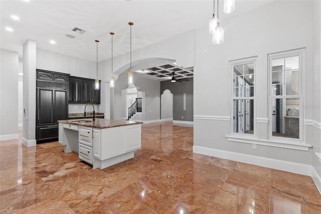 Interior, Kitchen, Pendant Lights, Recessed Lighting