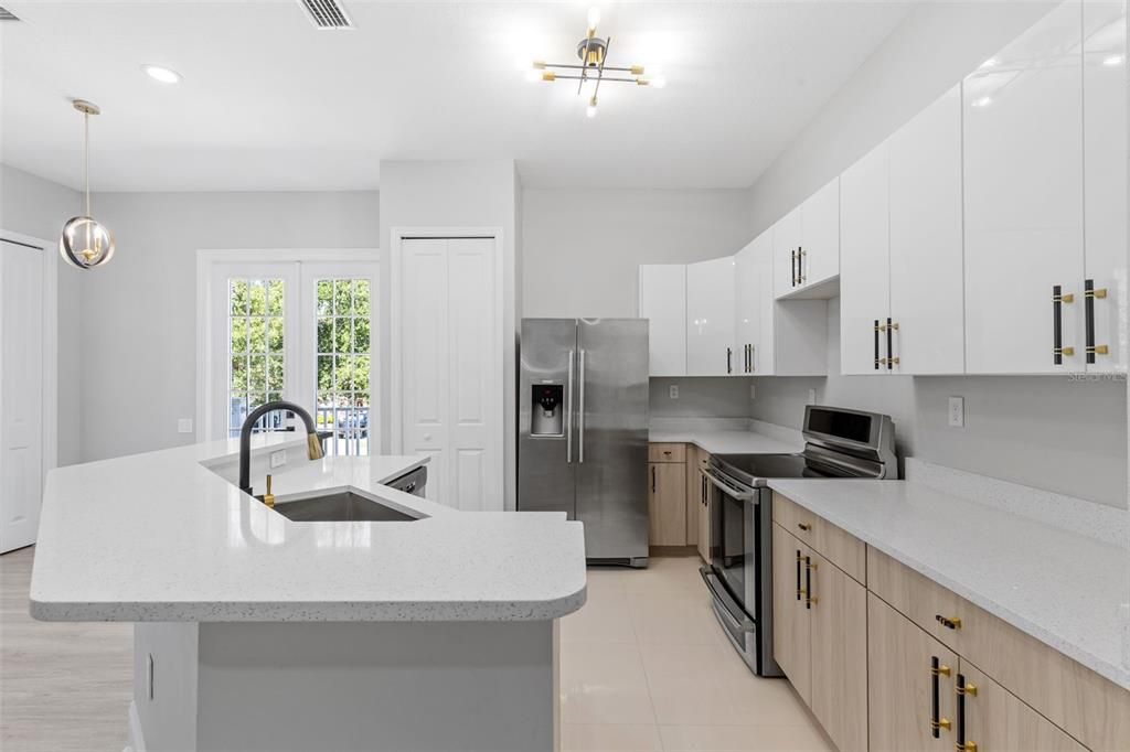 Interior, Kitchen, Pendant Lights, Recessed Lighting, Stainless Steel Appliances