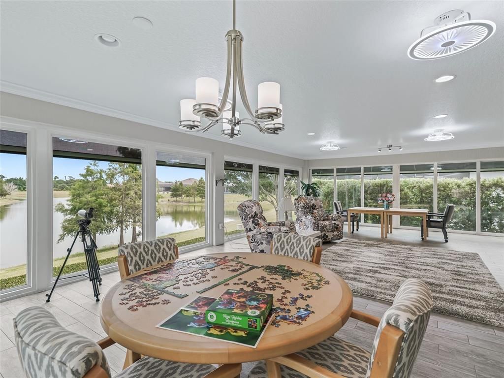 Chandelier, Dining room, Interior, Recessed Lighting, Sun Room, Water