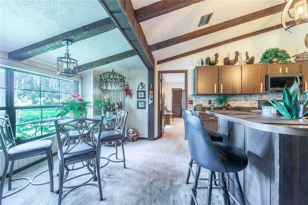 Dining room, Interior, Kitchen, Wooden Beams