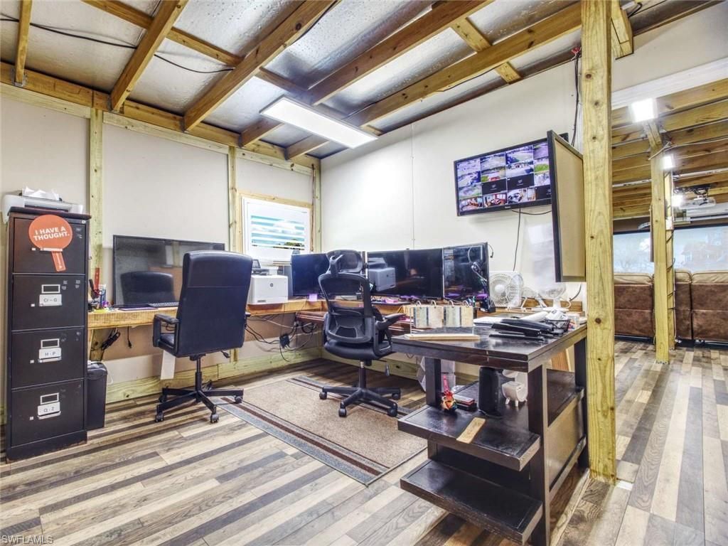 Home Office, Interior, Wooden Beams, Wood Texture Flooring
